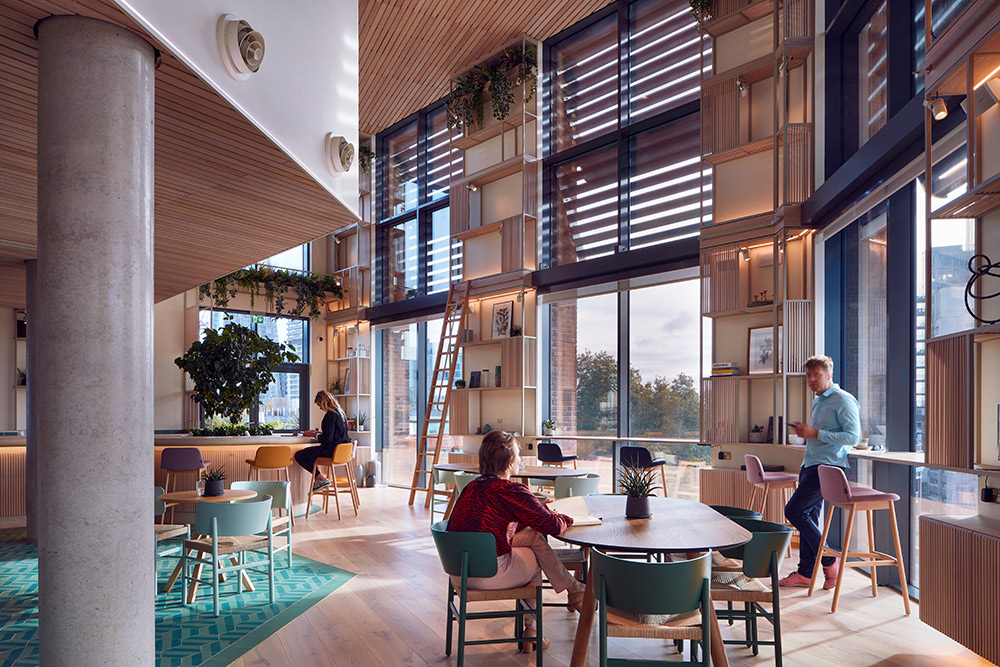 Colleagues in flexible working space