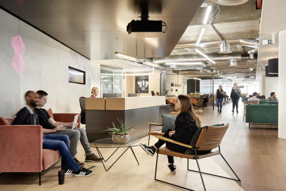 A carefully designed reception area for new Iris office.