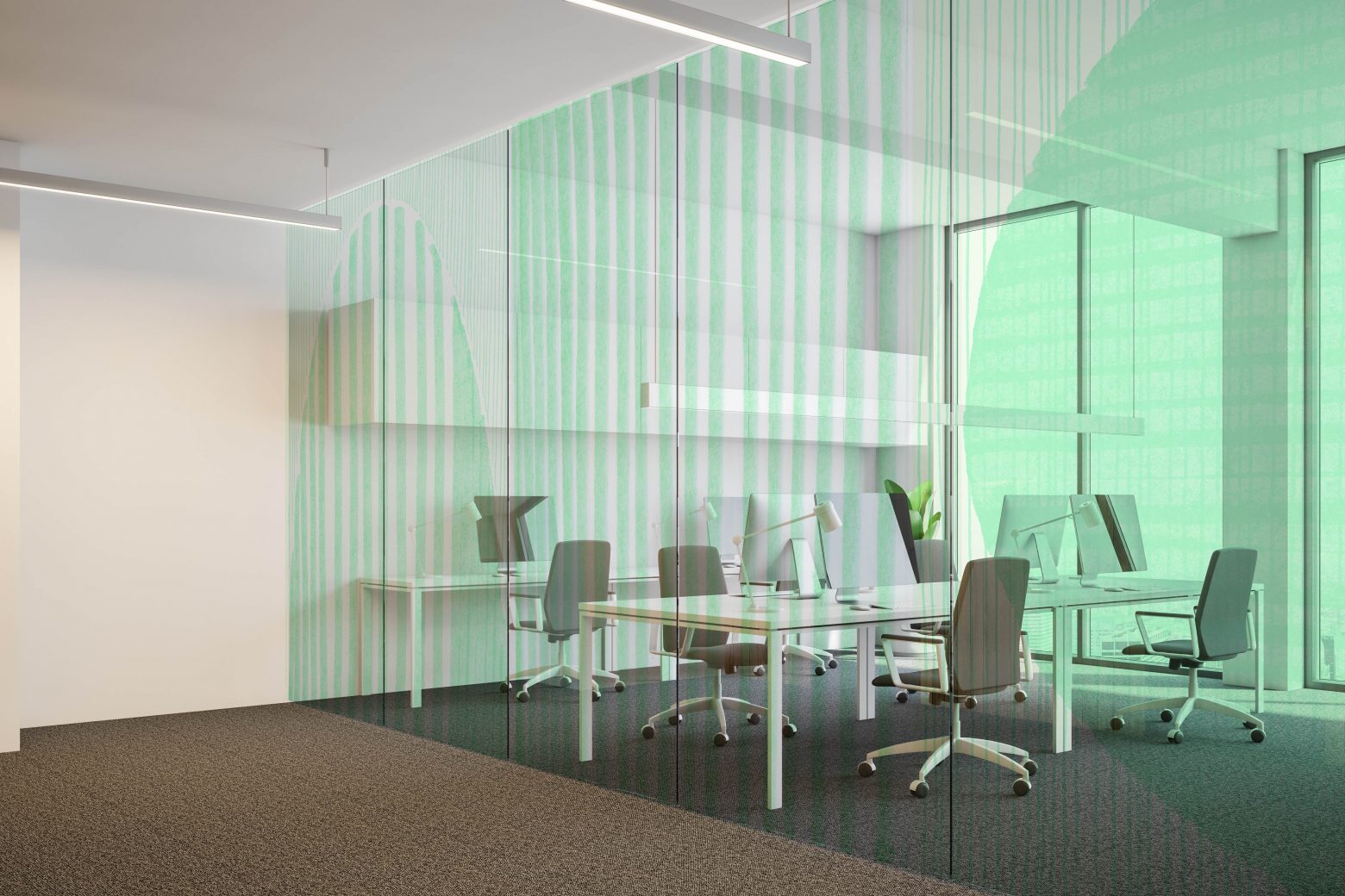 Arch Mint Film on office meeting room glass