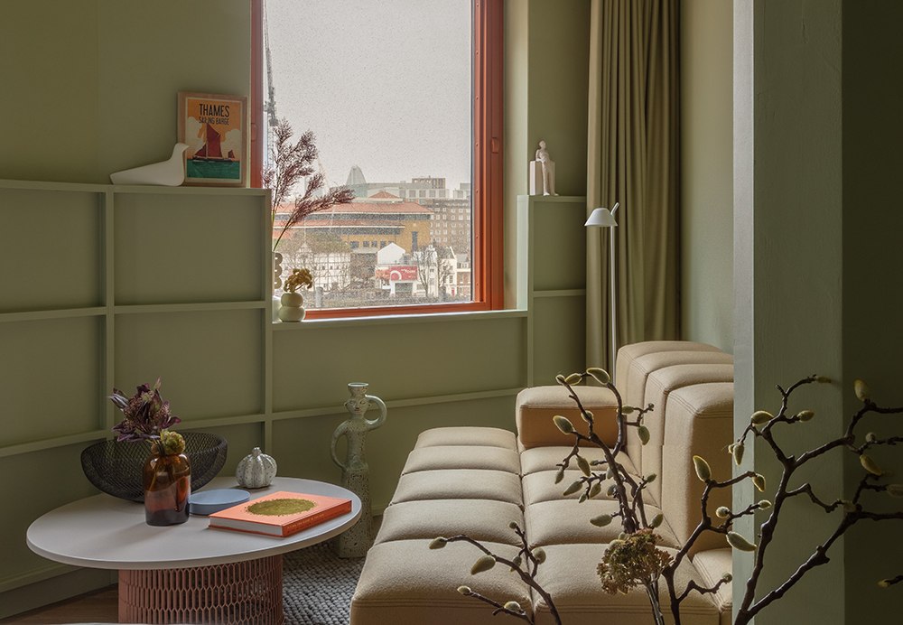 cream soft furnishings at Broken Wharf hotel by Grzywinski + Pons