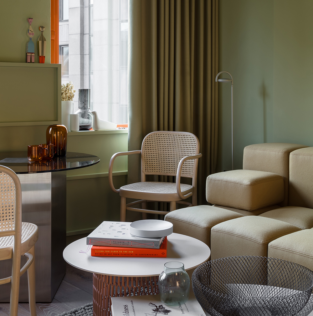cream soft furnishings at Locke offices at Broken Wharf hotel
