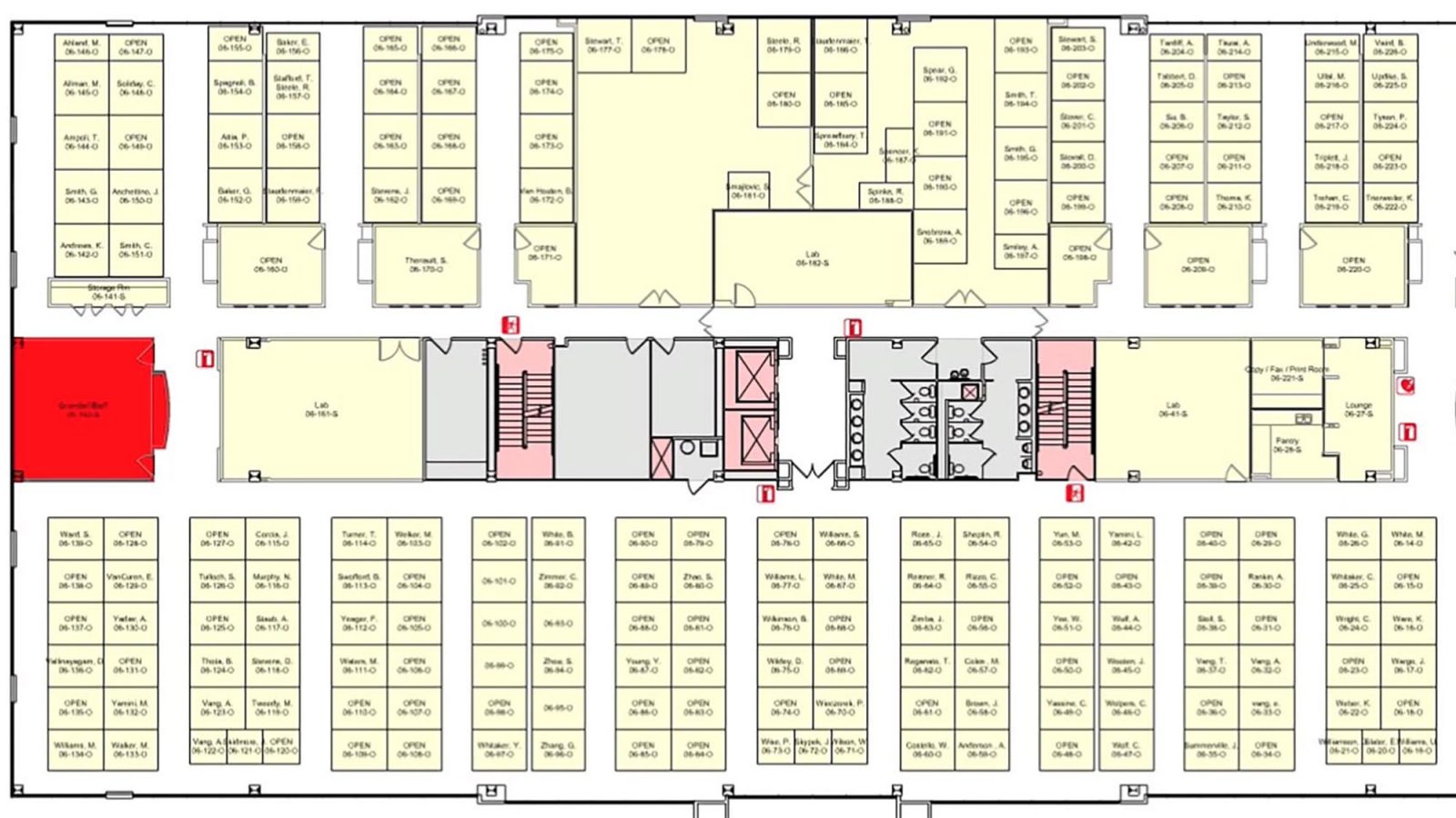  A conference room, now designated as an isolation room, is clearly depicted on a Gensler Wisp floor plan