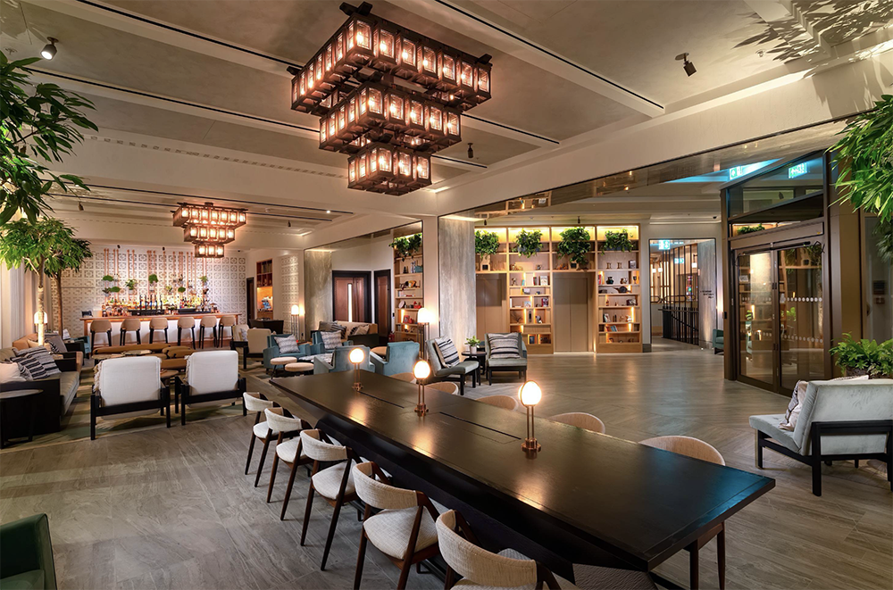 Lobby and reception at the Hart Hotel