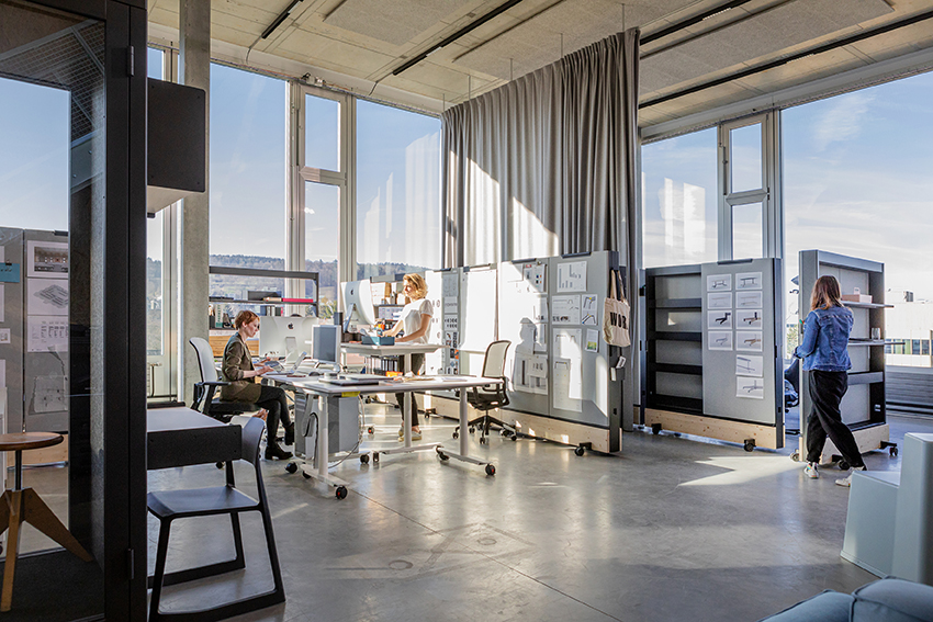 Inside Studio Hürlemann featuring Vitra Dancing Office