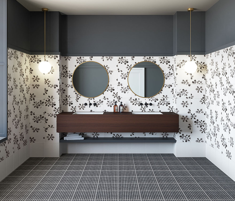 Mutina Chymia tiles used as bathroom flooring