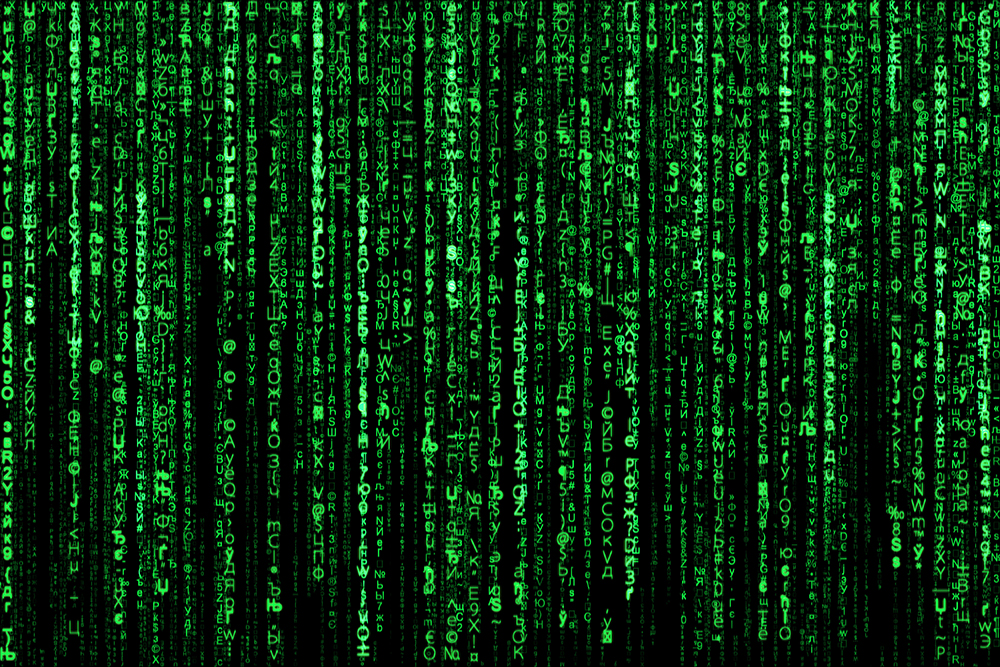 Digital data, green matrix