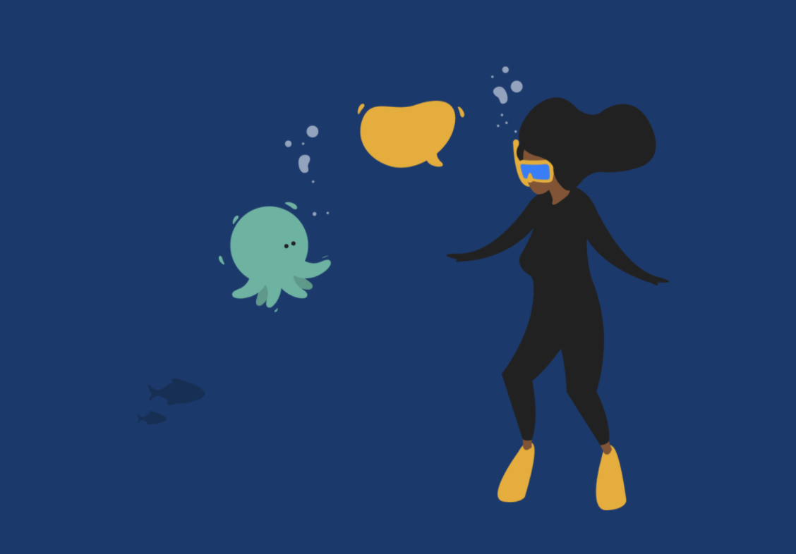 mental health illustration: talk to someone