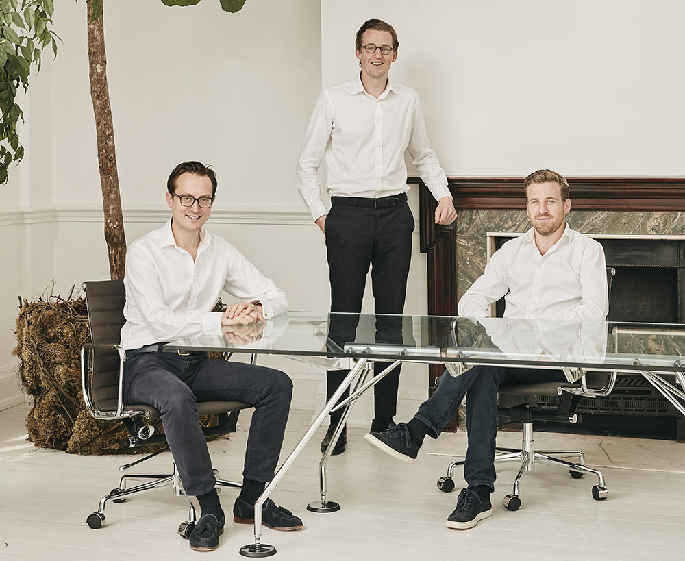 Kinrise founders George Aberdeen, Sam Lawson Johnston, Harry Lawson Johnston