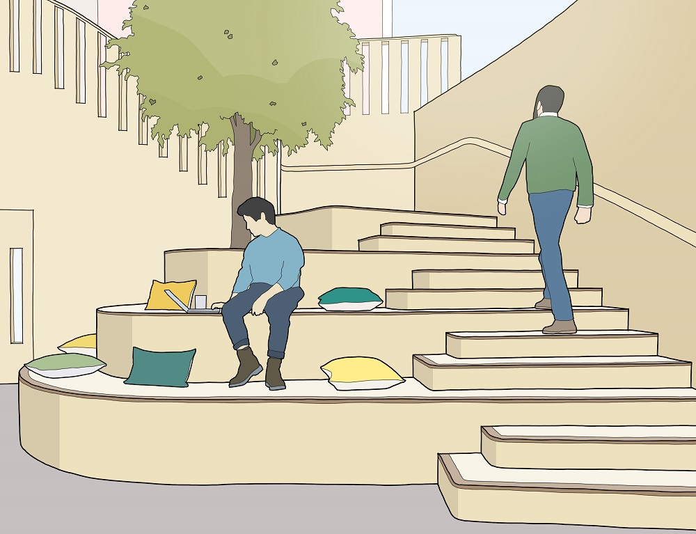 Staircase Panagram Offices Ben Channon book illustration