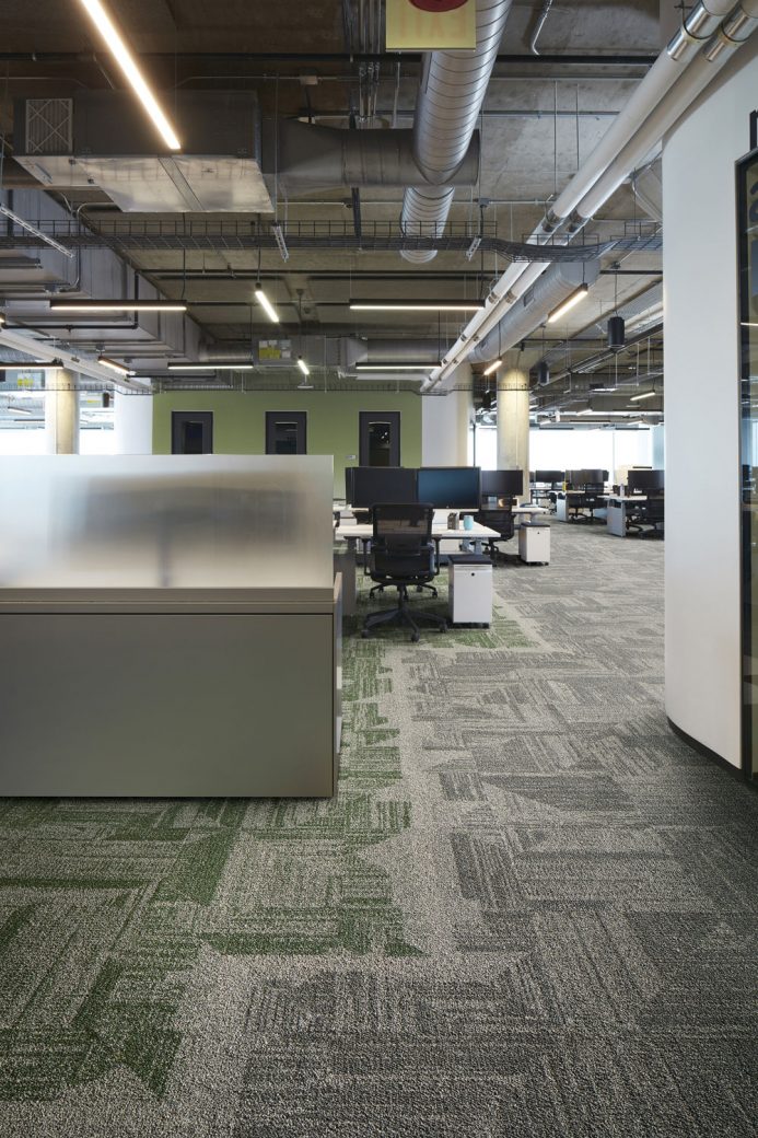 interface open air flooring collection in an office setting