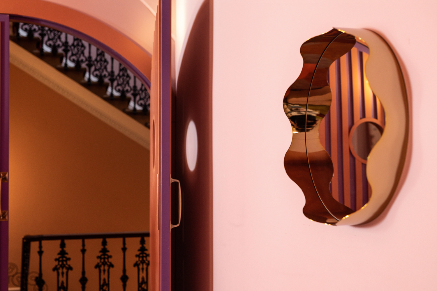 pink interiors at Beer52 workplace