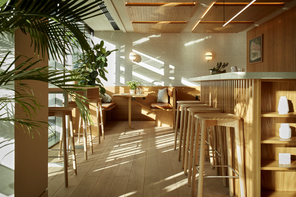 Social space in Zendesk, London with light flowing in through windows