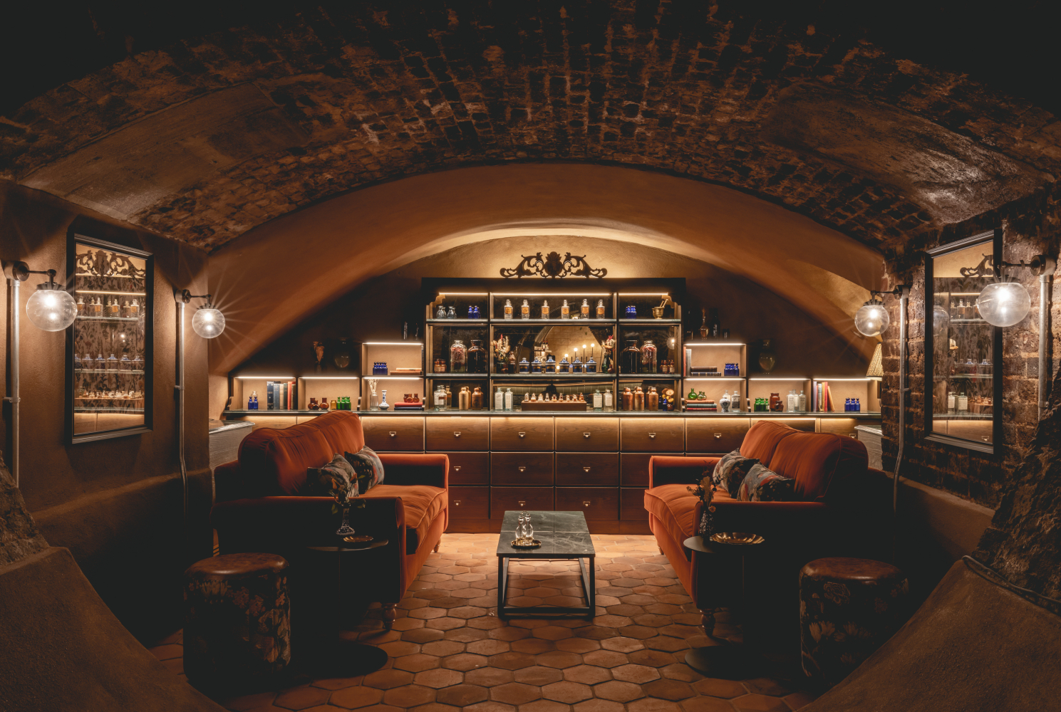 Studio Found, The Libertine bar and restaurant - apothecary