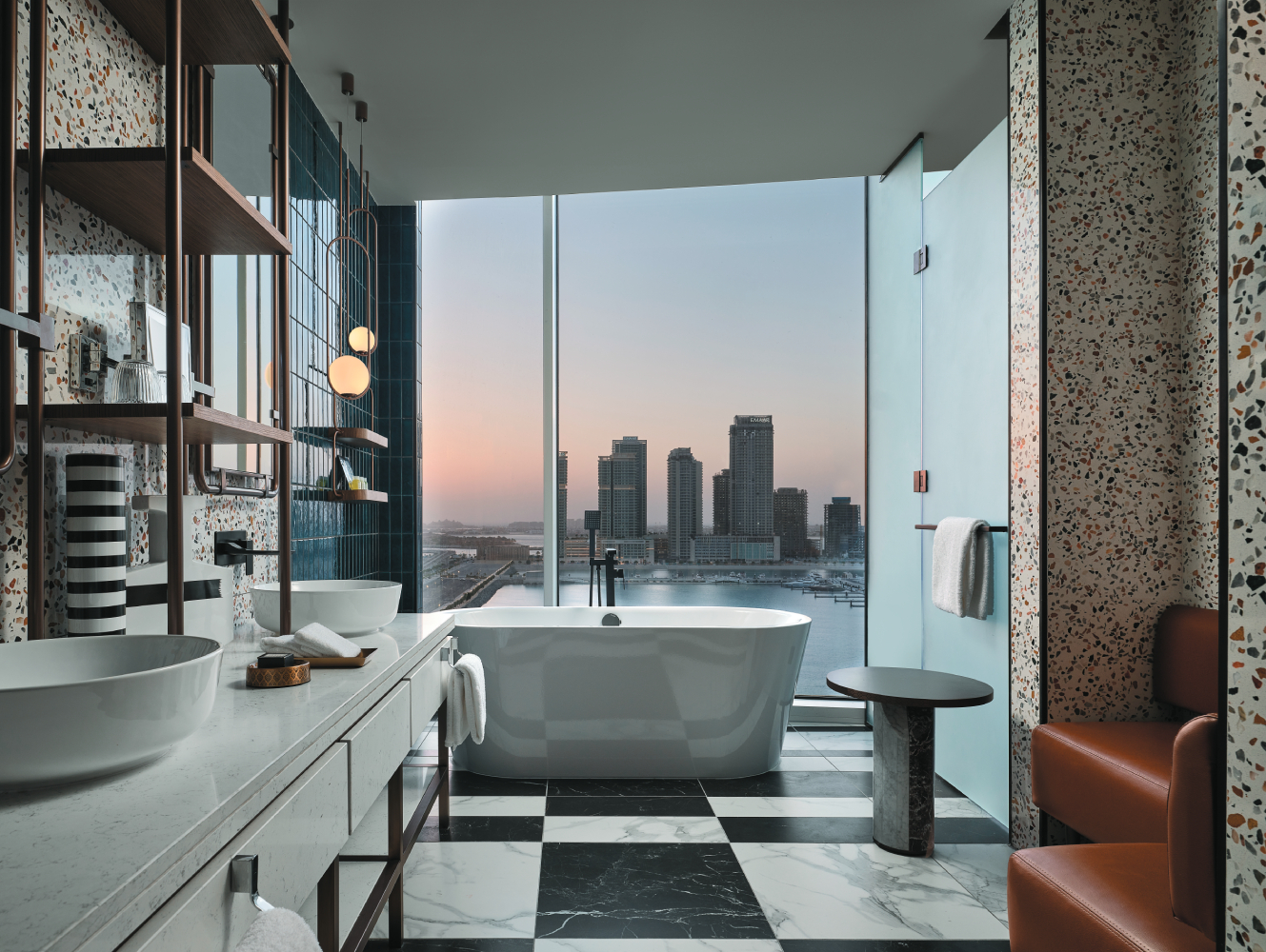 W Dubai Mina Seyahi by Marriott, guest suite bathroom