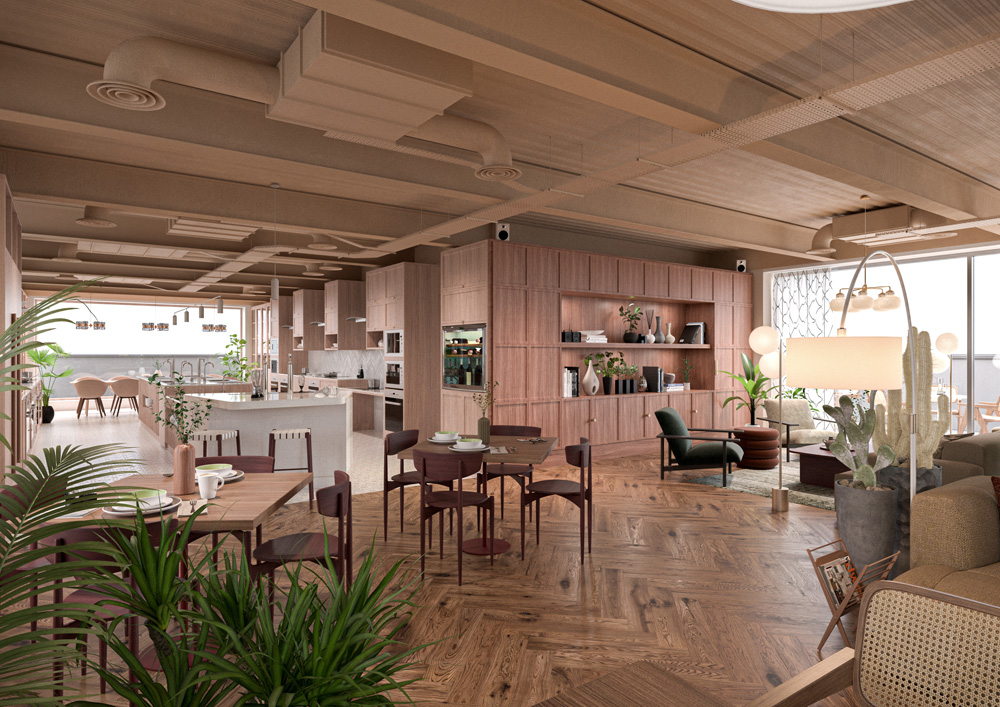 Ark Wembley, Co-living space, Holloway Li - dining area