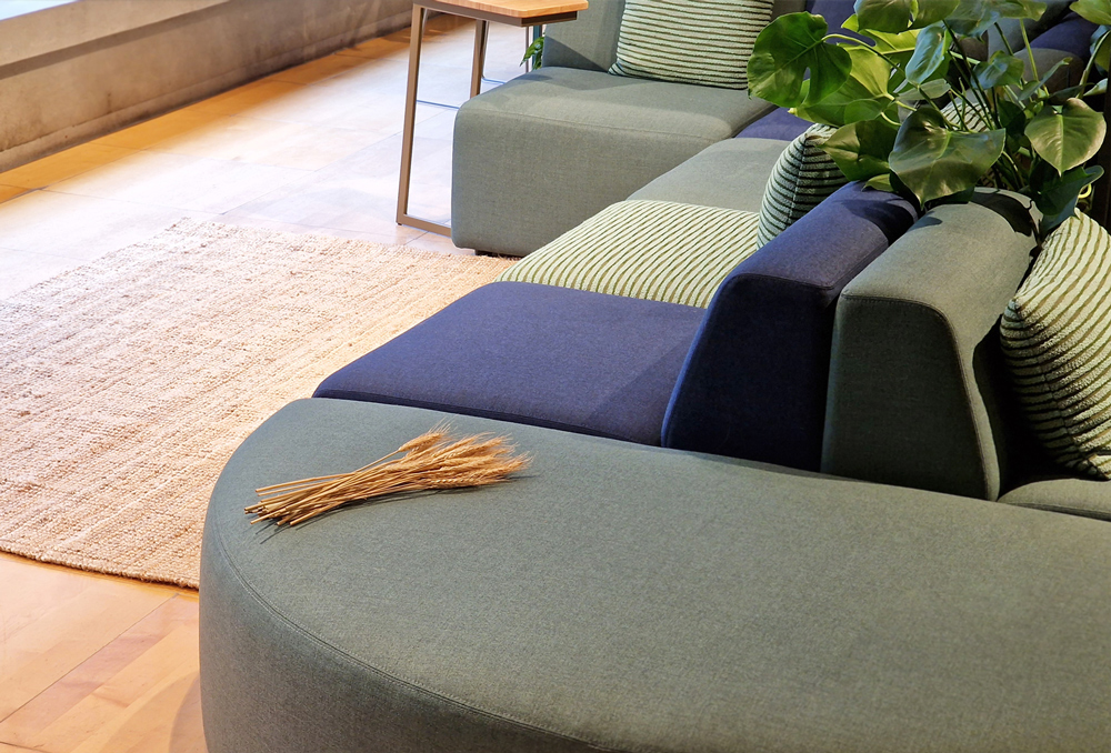 sixteen3's modular seating is now made from sustainable agricultural fibres