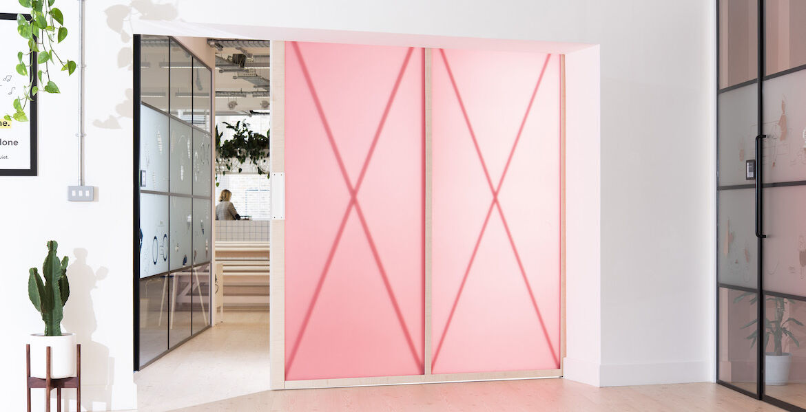 pink interiors at idean workplace