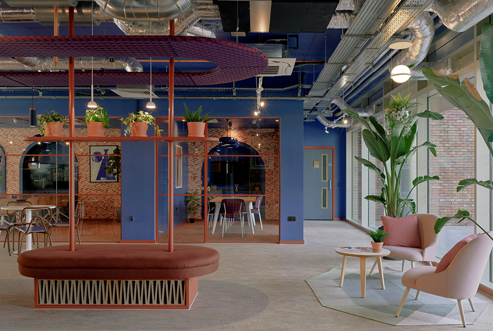 Ekho Studio - Enso lobby in blue and terracotta
