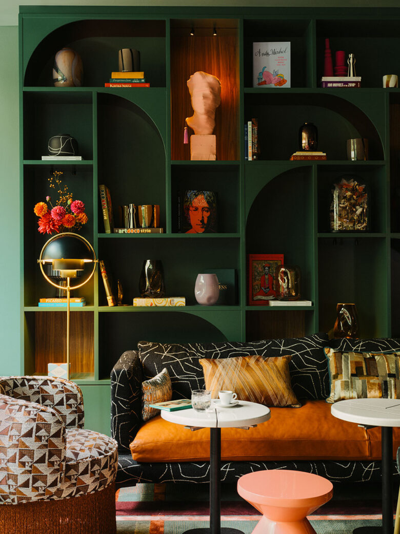 Mix Interiors stylt trampoli the home hotel zurich switzerland hospitality design shelving soft seating lounge public spaces