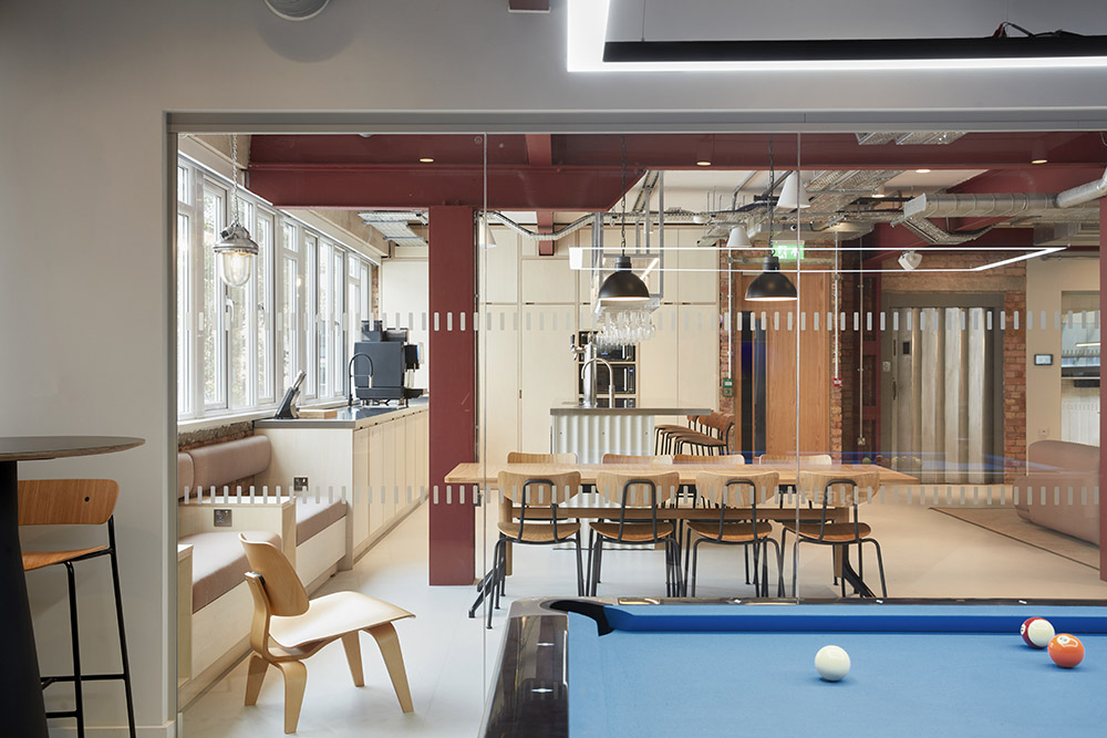 Commercial interiors shoot for Spacelab of recently refurbished office space in Covent Garden, Central London